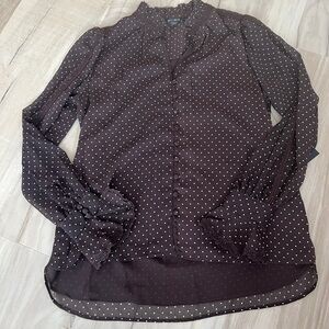BCBG polka dot ruffle top